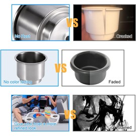 Soporte para Tazas, 2 Piezas de Acero Inoxidable Universal para Botellas de Bebidas con Agujero de Drenaje para Marina, Caravana, Barco, yate, Autocaravana