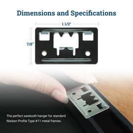 Snap in Metal Frame Picture Hangers - 100 Pack - Picture Frame Back Clips Without Nails for Easy Light Duty Hanging