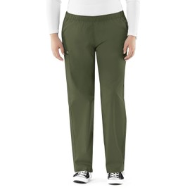 WonderWink Women's Pull-On Cargo Pant, Olive, Large