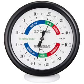 CRECER Ohm Electric TR-130K Thermometer/Hygrometer (Comfortable Appliance Management Display), Black