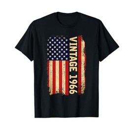 Vintage 1966 American Flag 60th Birthday Gifts 60 Years Old T-Shirt