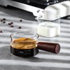 Espresso Shot Glasses with Wood Handle - 120ml Glass Coffee
