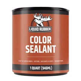 Liquid Rubber Color Waterproof Sealant - Elastomeric Roofing Coating for Flat or Slope Roofs & Foundations - DIY Paint & Leak Repair Membrane Compatible with Metal & Concrete - Medium Gray, 1 Quart