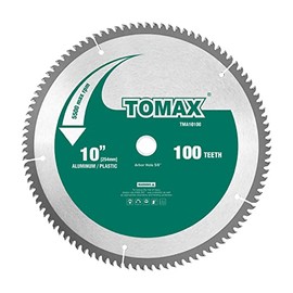 TOMAX 10-Inch 100 Tooth TCG Thin Aluminum and Non-Ferrous Metal Saw Blade with 5/8-Inch Arbor