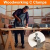 sourcing map Stainless Steel C-Clamp, 40mm Wide Jaw Opening with