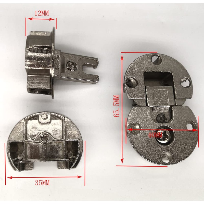 Wanlian (2 Pieces) 90-Degree Flap Hinge Adjustable Cabinet Door Hidden