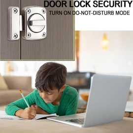 Night Security Reinforcement Latch for Single-Sided Indoor and Outdoor Locks - Bathroom Latch, Inside Security Door Lock