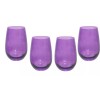Epure 4 Stemless Chardonnay Wine Drinking Glasses Purple 17 ounce