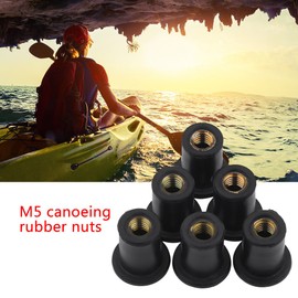 Tbest Thread Insert Rubber M5, M5 Nuts Black, Kayak Nuts, Pack of 6 M5 Rubber Nuts Windscreen Screws for Motorcycles Motorcycles Kayak Canoe Boats