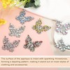 sourcing map 2Pcs Rhinestone Butterfly Patches, Iron-on Beaded Appliques, Bling