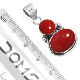 Jeweloporium Red Stone 925 Sterling Silver Pendant for Women Gemstone Cocktail Silver Pendant Necklace Christmas - Gift Victorian Jewelry