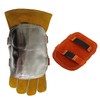 Welding Hand Pad, HighTemperature Resistant Hand Heat Shield Cowhide Leather