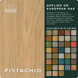 Rubio Monocoat Wood Stain & Finish 175 ft² - Pistachio | Oil Plus 2C | Quick-Dry, Eco-Friendly Linseed Wood Oil for Indoor Use, Includes Accelerator (Part B) | Protector | 350 ml