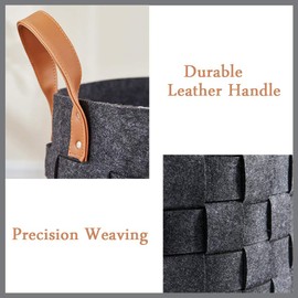 boldmonkey Basket Large Storage Basket Nursery Basket Laundry Basket Woven Black Basket Round Toy Basket 20"x13"