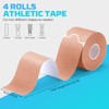 80 Strips Kinesiology Tape, 4 Rolls Precut Athletic Tape Elastic