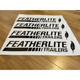 Aftermarket Featherlite Aluminum Trailer Decals (Set 2) Black 24” Replacement Stickers Kit