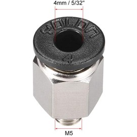 TA-VIGOR 6Pcs M5 x 4mm Push to Connect Pneumatic Fittings, Straight Quick Connect Air Line Fittings Push in Pneumatic Connectors for PE PU Nylon Tubing Pneumatic Quick Joint Adapter