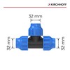 T-piece 3XØ32 MM Polypropylene Plastic Pipe Connector Fitting Cold Water