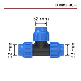T-piece 3XØ32 MM Polypropylene Plastic Pipe Connector Fitting Cold Water