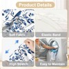 ANNA QUEEN Blue Floral Chair Covers for Dining Room Kitchen