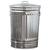 UTY 20 Gallon Galvanized Steel Trash Can with Lid, Silver,