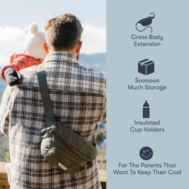 Colugo On-The-Go Stroller Organizer Insert with Zipper, Caddy with Cup Holder, Stroller Accessories for Parents specially designed to fit to your stroller with Non Slip Straps (Black)
