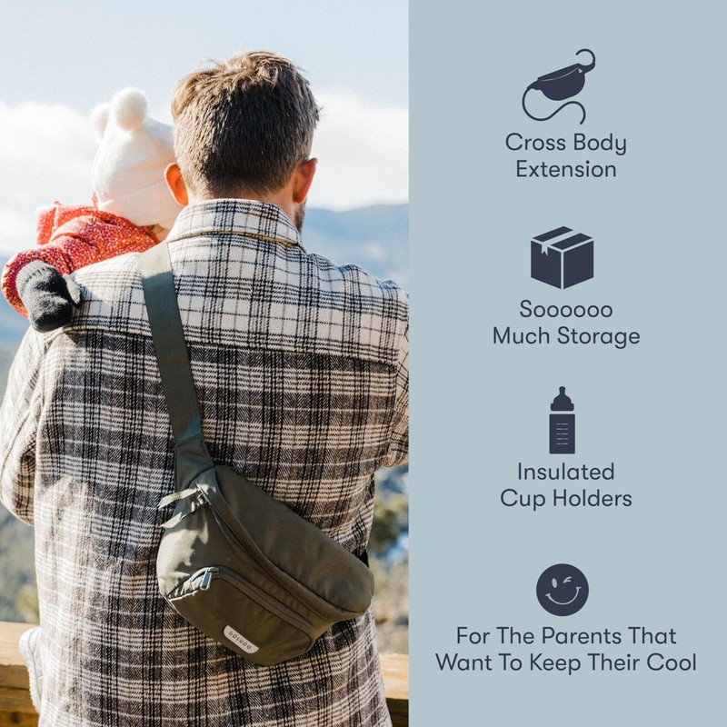 Colugo On-The-Go Stroller Organizer Insert with Zipper, Caddy with Cup
