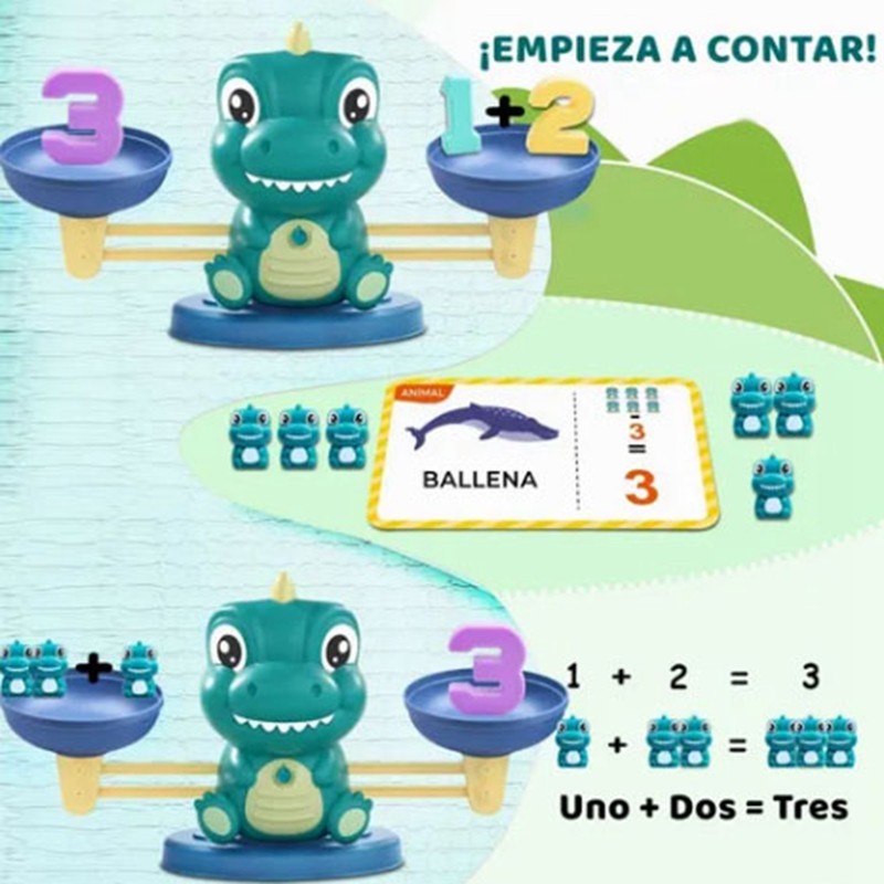 Children Dinosaur Balance Toy Educational Math Enlightenment Kid Math Game