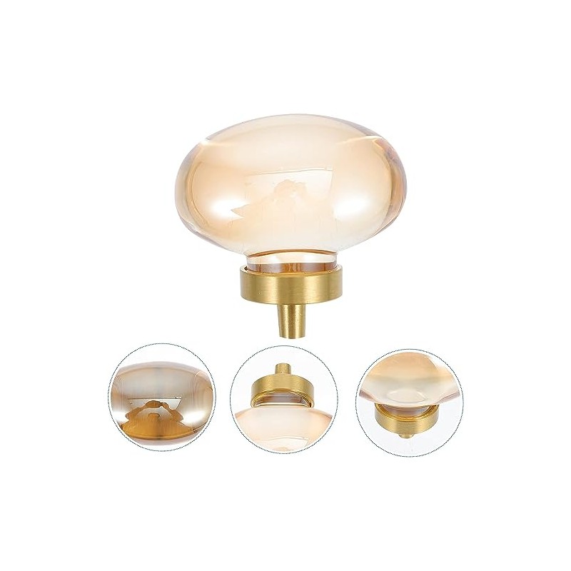 Amber Glass Egg Shaped Gold Pulls