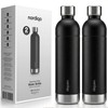 Nordiqo Stainless Steel Bubble Bottle 1 Litre Compatible with Aarke