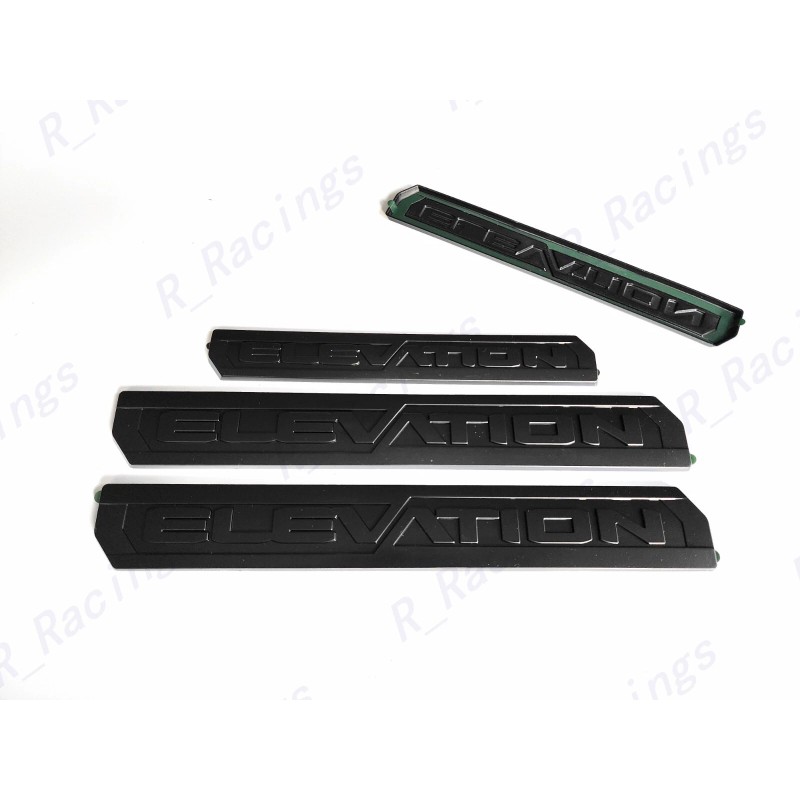 GMC OVERLAY 3PCS Matte Black Door Rear Elevation Emblem Badge