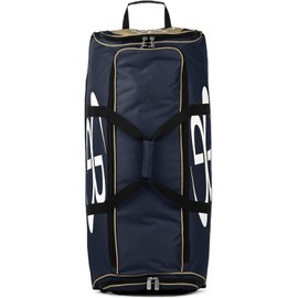Boombah Brute Rolling Bat Bag - 35" x 15" x 12-1/2" - Navy/Vegas Gold - Holds 4 Bats and Room for Gear - Wheeled Bag