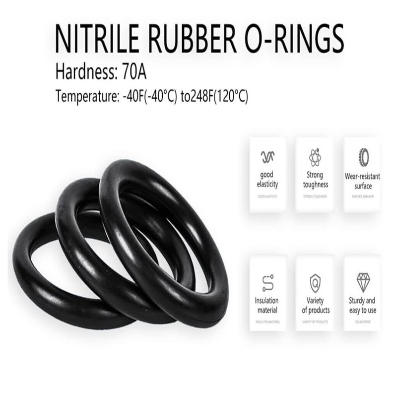 BlissMart 50pc O-ring Assortment Set Pack Rubber Seals Set DIY
