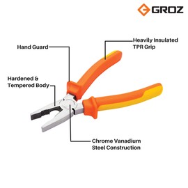Groz 31531 Combination Plier - Chrome Vanadium, 1000V TPR Gr