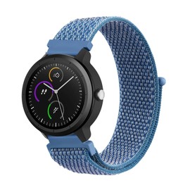 20mm Nylon Strap for Garmin Vivoactive 3/3 Music/Venu/Venu 2 Plus/sq/sq 2/Forerunner 245/645/55, Soft Nylon Watch Band Replacement for Garmin Vivomove HR (Blue)