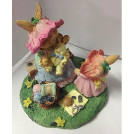 Unbranded Easter Scene Figurine, Bunnies in Spring, New