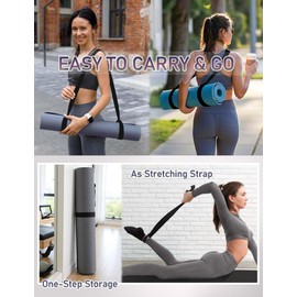 MRZZATA Yoga Mat Carrier Strap Long - Adjustable Thick and Wide Strap for Carrying Mat or Stretching, Black