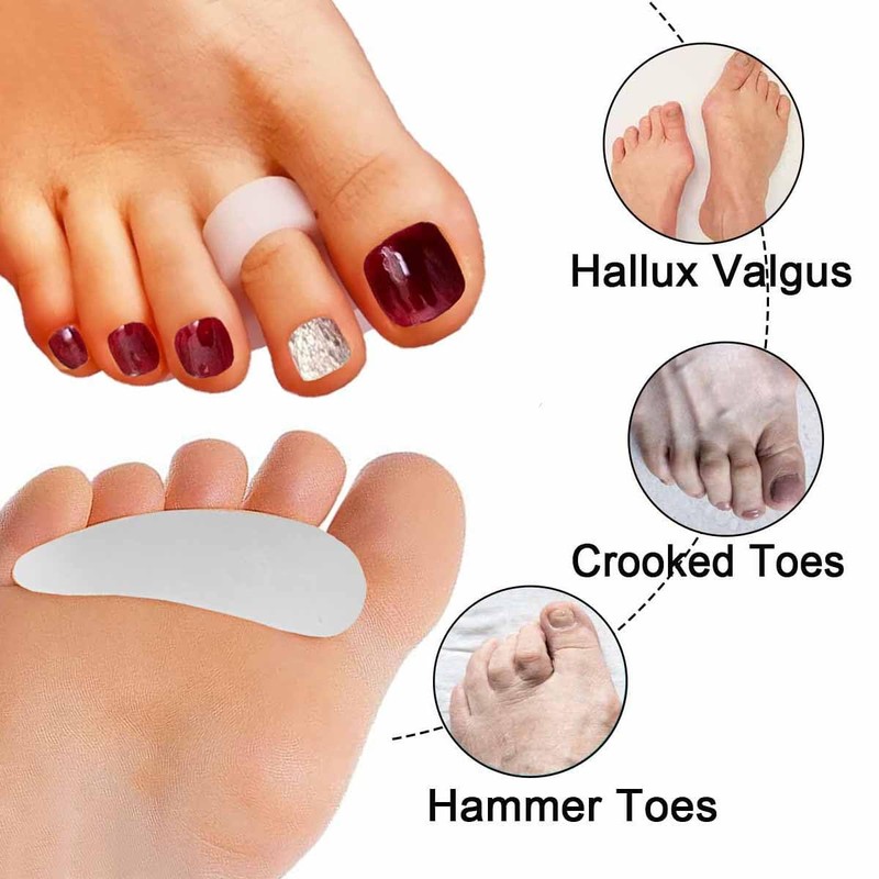 Hammertoe Corrector - 8 Stück Hammerzehenkissen, Silikon Hammerzehenpolster, Unterzehenstütze Korrektor