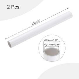 sourcing map 1 Inch PVC Rigid Tube Round Pipe Tubing Hardware Tubing 21.4mm ID 25mm OD 9" Length White High Impact for Water Pipe, Crafts, Cable Sleeve 2pcs