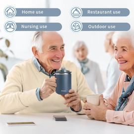 EZHOISLING Dysphagia Regulating Drinking Cups for Swallowing Difficulty - with 5cc, 10cc, & 15cc Sip Options - Liquids Only - Pack of 1 (Blue, 1 PC)