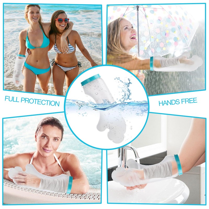 Aifoaliy Waterproof Cast Covers for Shower Arm, Reusable Adult Half