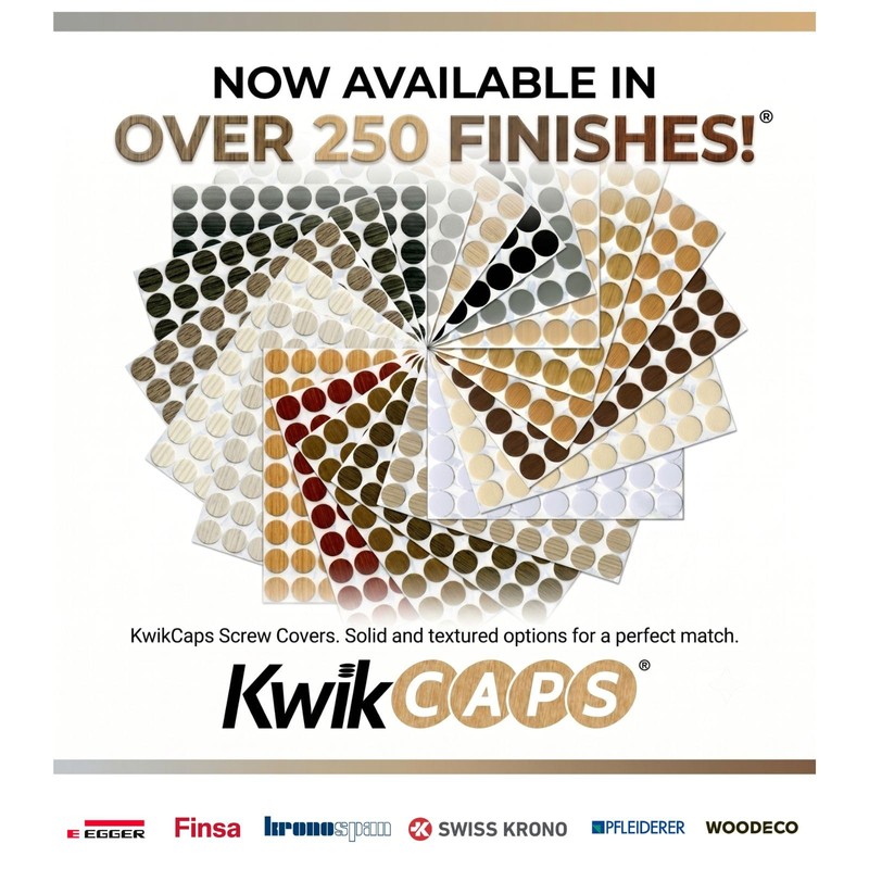 KWIKCAPS 14mm Screw Covers - Egger U750 ST9 Taupe Grey