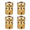 Hydrogarden 4 pc Brass Hose Connector Hose End Quick Connect