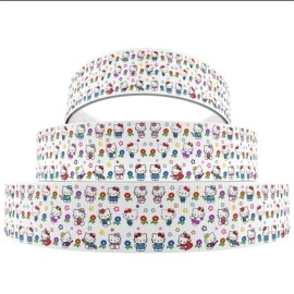 2 INCH ( 1 Yard) Kitty cartoon daisy Flower Flowers Grosgrain Ribbon 1239183