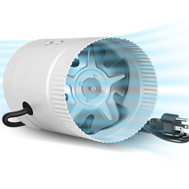 iPower Inline Booster Duct Fan 4" HVAC Exhaust Ventilation Blower with Low Noise for Bathrooms, Kitchens, Basements, Attics, Grow Tents