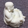 White Laughing Buddha Statue for Home,Small Smiling Buddha Figurine for