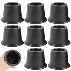 GAESHOW 8 Pack Round Bed Risers, Furniture Risers Heavy Duty Anti Slip Rubber Table Leg Extenders for Sofa, Table, and Chair and Bed, Under Bed Storage Space, Supports Up to 1300 lbs, Black