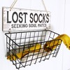 Togestar Lost Socks Laundry Sign And Basket, Wall-Mounted Lost Sock