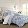 Laura Ashley Comforter Set Reversible Cotton Bedding with Matching Shams,