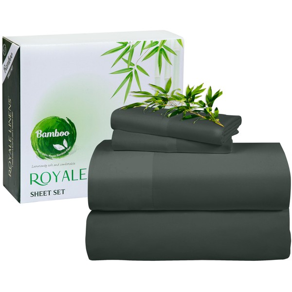 ROYALE LINENS Bamboo Viscose Twin Sheet Set - Cooling Bed